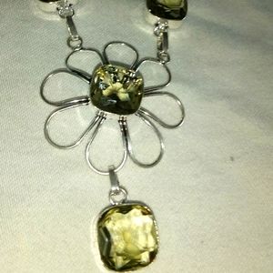 Beautiful ethnic green quartz necklace